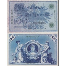 Germany Alemanha P-34 Fe 100 Mark 1908 Selo Verde
