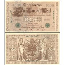 Germany Alemanha P-45b Fe 1.000 Mark 1910 Selo Verde