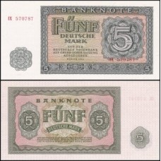 Germany Democratic Republic Alemanha Oriental P-17 Fe 5 Deutsche Mark  1955