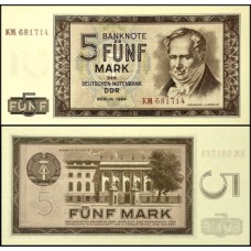 Germany Democratic Republic Alemanha Oriental P-22 Fe 5 Mark 1964