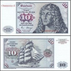 Germany Federal Republic Alemanha Ocidental P-31d Fe 10 Deutsche Mark 1980 Albrecht Dürer 