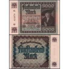Germany Alemanha P-81b Fe 5.000 Mark 1922