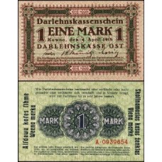 Germany Alemanha P-R128 Fe 1 Mark 1918 Ocupação da Lithuania