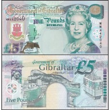 Gibraltar P-29 Fe 5 Pounds 2000 Comemorativa Milênio Rainha ♛