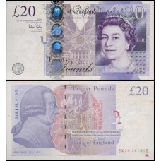 Great Britain Inglaterra P-392a Sob 20 Pounds 2006 Rainha ♛