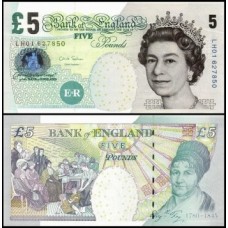 Great Britain Inglaterra P-391d Fe 5 Pounds 2012 Rainha ♛
