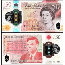 Great Britain Inglaterra P-397a Fe 50 Pounds 2020 Polímero Rainha ♛