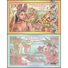 Guadeloupe & Martinica 1.000 Francs 2021 Fe Fantasia