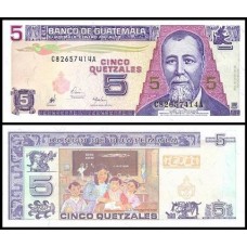 Guatemala P-100 Fe 5 Quetzales 1998 Justo Rufino Barrios