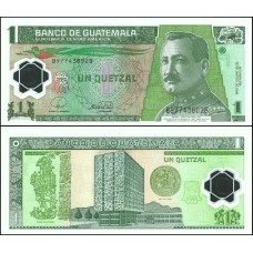 Guatemala P-115a Fe 1 Quetzal 2008 Redesenhada Polímero