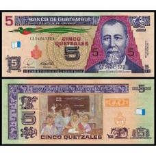 Guatemala P-116 Fe 5 Quetzales 2008 Justo Rufino Barrios