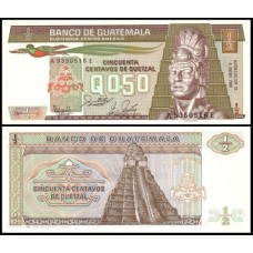 Guatemala P-65a.6 Fe 1/2 Quetzal 1988 Tecun Uman