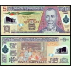 Guatemala P-122a Fe 5 Quetzales 2010 Polímero
