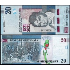 Guatemala P-128a Fe 20 Quetzales 2020 Comemorativa
