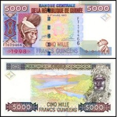 Guinea Guiné P-38 Fe 5.000 Francs 1998
