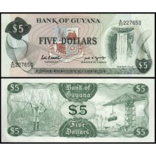 Guyana Guiana P-22e Fe 5 Dollars ND (1989)