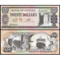 Guyana Guiana P-30f Fe 20 Dollars ND (2016)