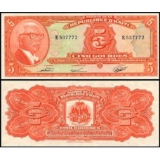 Haiti P-232a.2 Fe 5 Gourdes 1980 François Duvalier Haiti P-232a.2 Fe 5 Gourdes 1980 François Duvalier