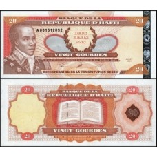 Haiti P-271Ab Fe 20 Gourdes 2001 Normal S/texto Comemorativo
