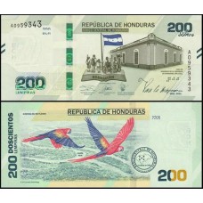 Honduras P-105 Fe 200 Lempiras 2019 Comemorativa 200 anos de Independência