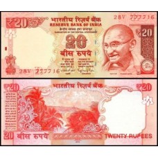 Índia P-103u Fe 20 Rupees 2016 Letra R Gandhi 