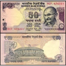 Índia P-104n Fe 50 Rupees 2012 Gandhi