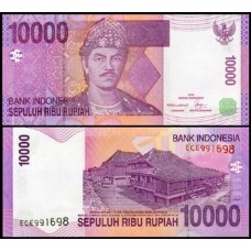 Indonésia P-143c Fe 10.000 Rupiah 2007