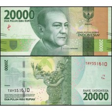 Indonésia P-158b Fe 20.000 Rupiah 2017 Sam Ratulangi