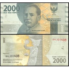 Indonésia P-155d Fe 2.000 Rupiah 2019 Mohammad Husni Thamrin 