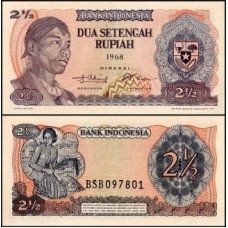 Indonésia P-103a Fe 2 1/2 Rupiah 1968 General Sudirman