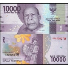 Indonésia P-157a Fe 10.000 Rupiah 2016 Frans Kaisiepo