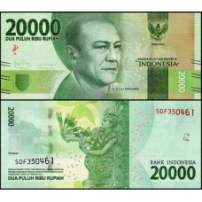Indonésia P-158e Fe 20.000 Rupiah 2021 Sam Ratulangi