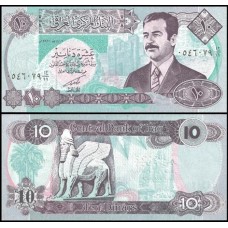 Iraq Iraque P-81a Fe 10 Dinars 1992 Saddam Hussein
