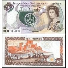 Isle Of Man Ilha Do Homem P-44b Fe 10 Pounds ND (1998) Rainha ♛