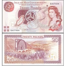Isle Of Man Ilha Do Homem P-49a Fe 20 Pounds ND (2013) Rainha ♛