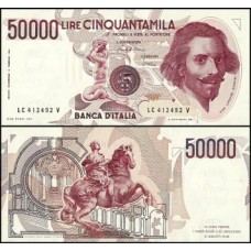 Italy Itália P-113a.3 Fe 50.000 Lire D. 1984 Gian Lorenzo Bernini