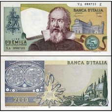 Italy Itália P-103c Fe 2.000 Lire 1983 Galileu Galilei