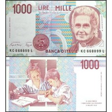 Italy Itália P-114a.3 Fe 1.000 Lire 1993 Maria Montessori