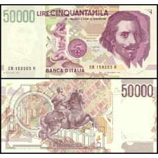 Italy Itália P-116b.1 Fe 50.000 Lire 1992 Gian Lorenzo Bernini