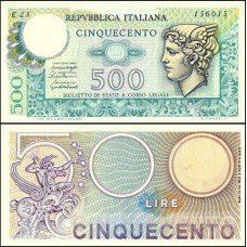 Italy Itália P-95 Fe 500 Lire 1976