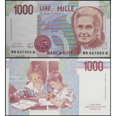 Italy Itália P-114a.2 Fe 1.000 Lire 1991 Maria Montessori