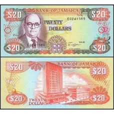 Jamaica P-72c Fe 20 Dollars 1989 Jamaica P-72c Fe 20 Dollars 1989