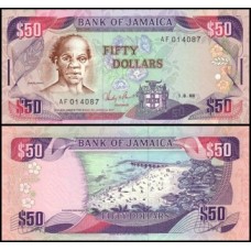 Jamaica P-73a Fe 50 Dollars 1988
