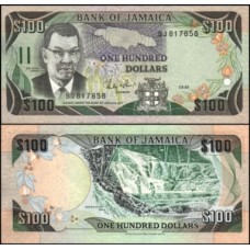 Jamaica P-74a.2 Fe 100 Dollars 1987 Donald Sangster Jamaica P-74a.2 Fe 100 Dollars 1987 Donald Sangster