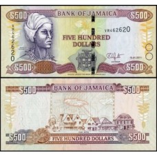 Jamaica P-85h Fe 500 Dollars 2011 Jamaica P-85h Fe 500 Dollars 2011