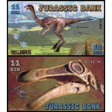 Jurassic Bank 11 Din 2015 Fe Gallimimus Polímero Fantasia