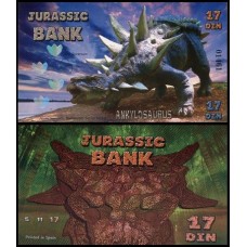 Jurassic Bank 17 Din 2015 Fe Ankylosaurus Polímero Fantasia