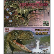 Jurassic Bank 21 Din 2015 Fe Velociraptor Polímero Fantasia