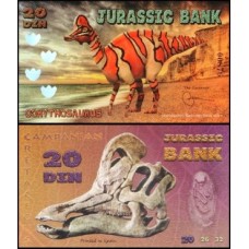 Jurassic Bank 20 Din 2017 Fe Corythosaurus Polímero Fantasia