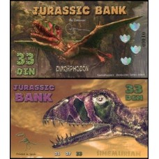Jurassic Bank 33 Din 2015 Fe Dimorphodon Polímero Fantasia